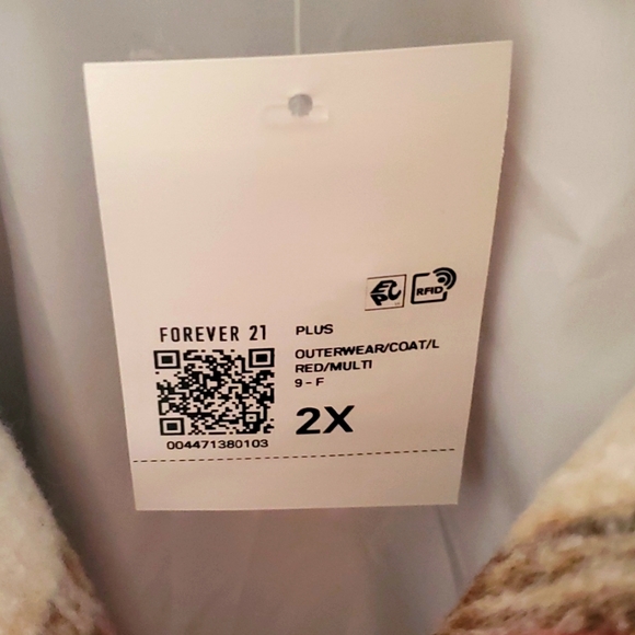 Plus Size Forever 21 Plaid Faux Shearling Coat - Picture 5 of 5